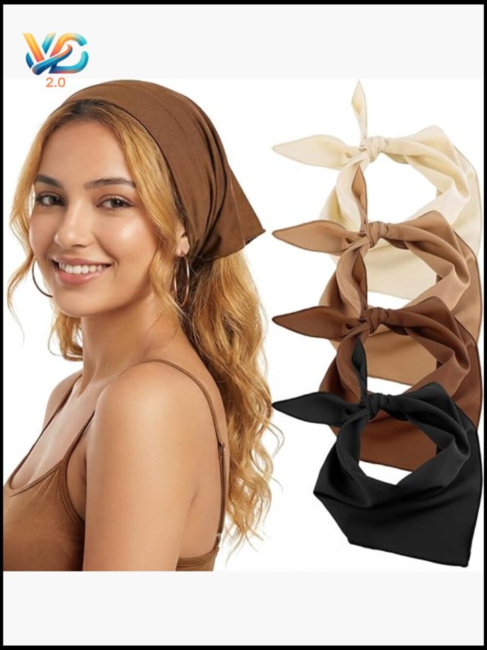 4 Pack Triangle Head Scarf for Women, Bandanas Hair Scarf – Y2K Style Headwrap